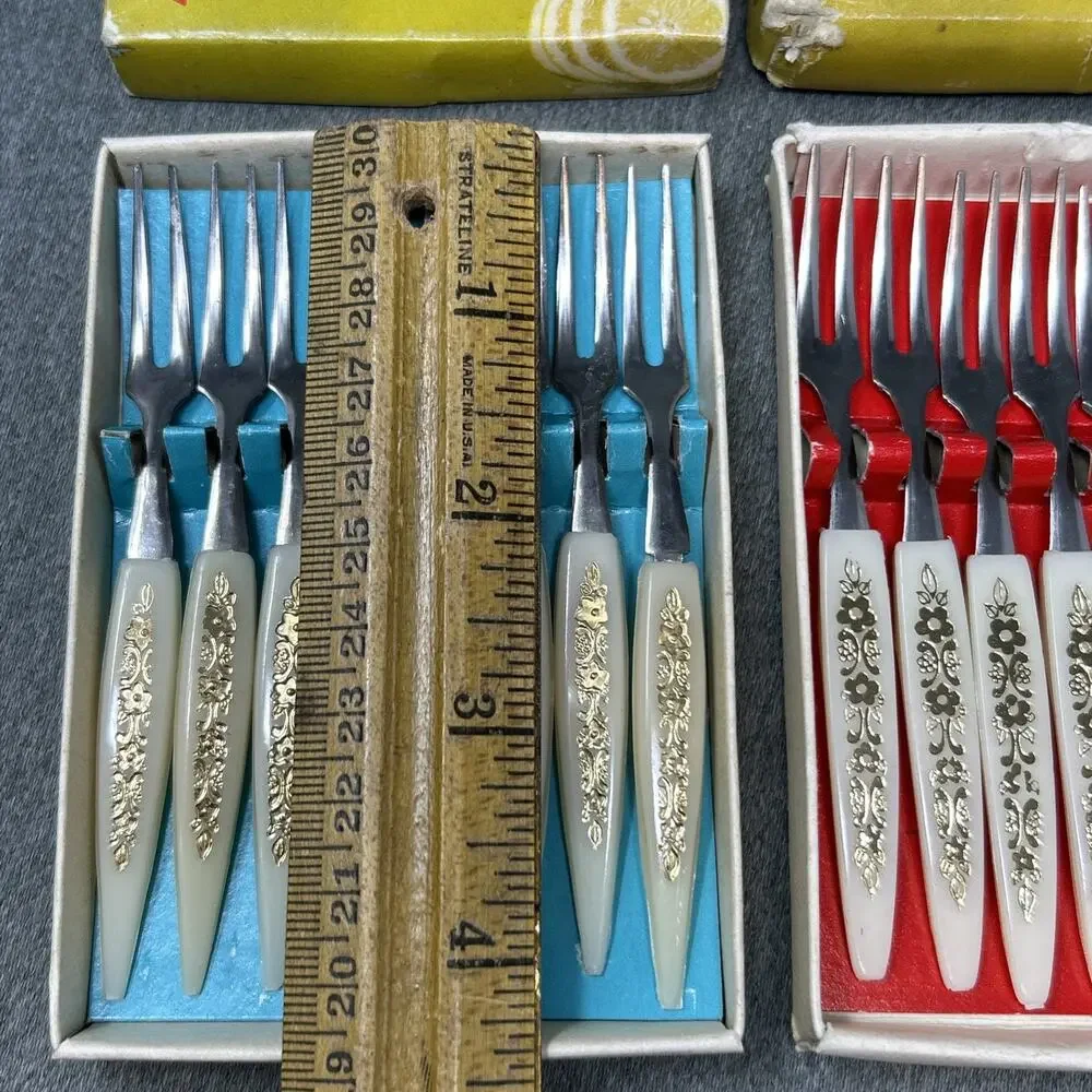 2 Vintage Little Fork 8pc Stainless Steel Appetizer Serving Sets 16 Forks MCM